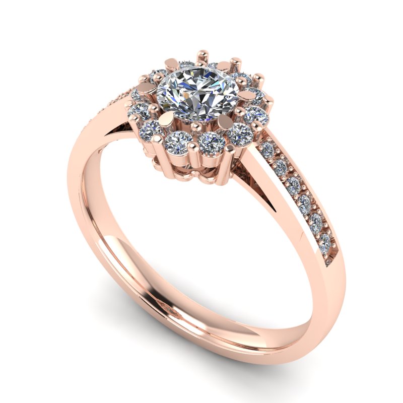 0.52ct Round Diamond/Moissanite Gold Engagement Ring - 03US60