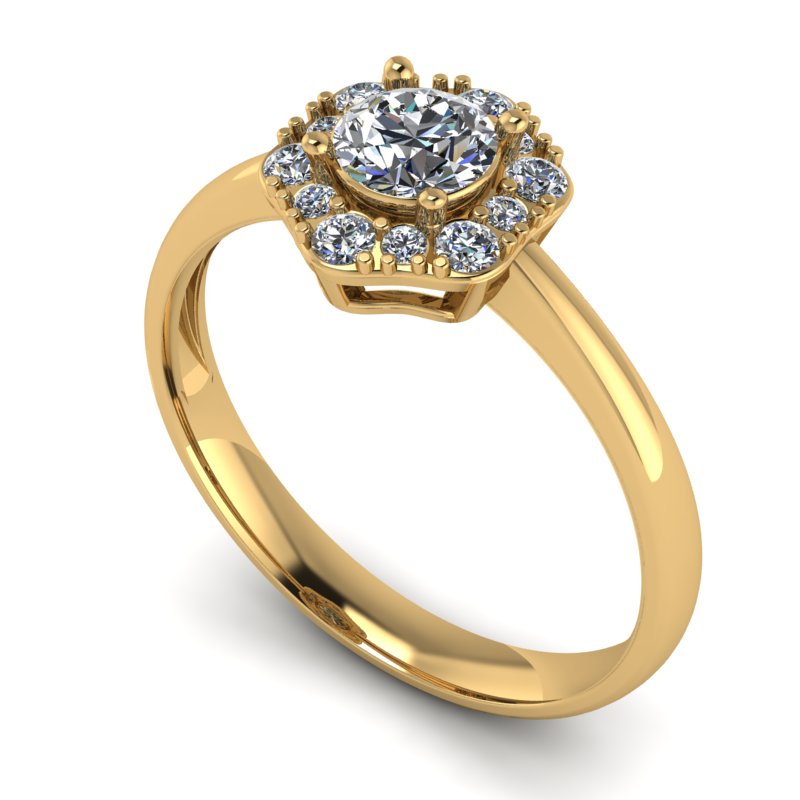 0.51ct Round Diamond Gold Engagement Ring - 03US61