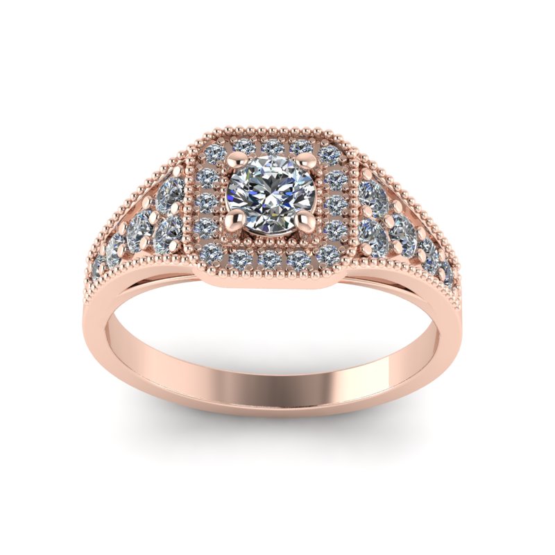 0.63ct Round Diamond Gold Engagement Ring - 03US63