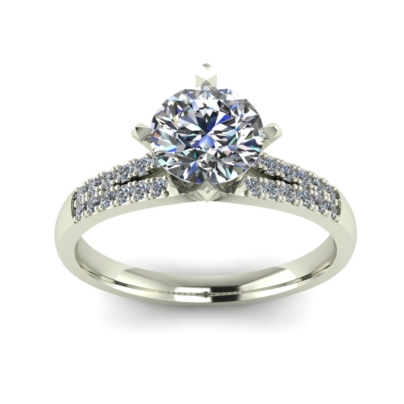 0.95ct Round Diamond Gold Engagement Ring - 03US67