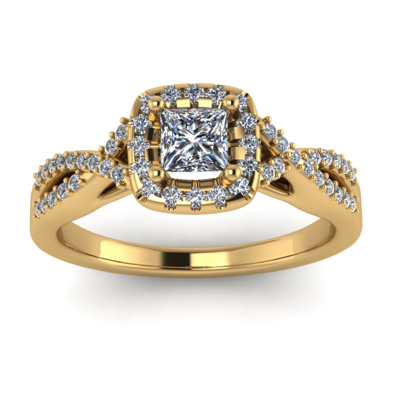 0.61ct Princess Cut Diamond Engagement Ring - 03US73