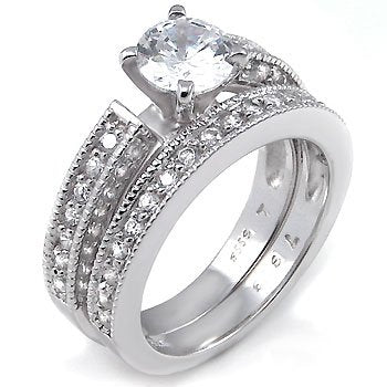 STERLING SILVER BRIDAL SET