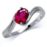 Ruby 925 Sterling Silver Solitaire Ring - 04AB04