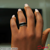 Stainless Steel Black Wedding Band - 04AS34