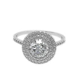 Gold Engagement ring with Double Halo Diamond stones - 04GG03
