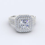 Double Halo Gold Engagement Ring - 04GG59