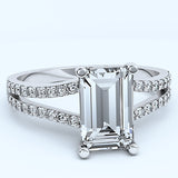Emerald Cut White Gold Engagement Ring - 04GG86