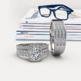 Diamond Wedding Set for His and Hers - 04RG01