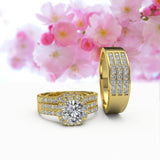 Diamond Wedding Set for His and Hers - 04RG01