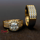 Diamond Wedding Set for His and Hers - 04RG01