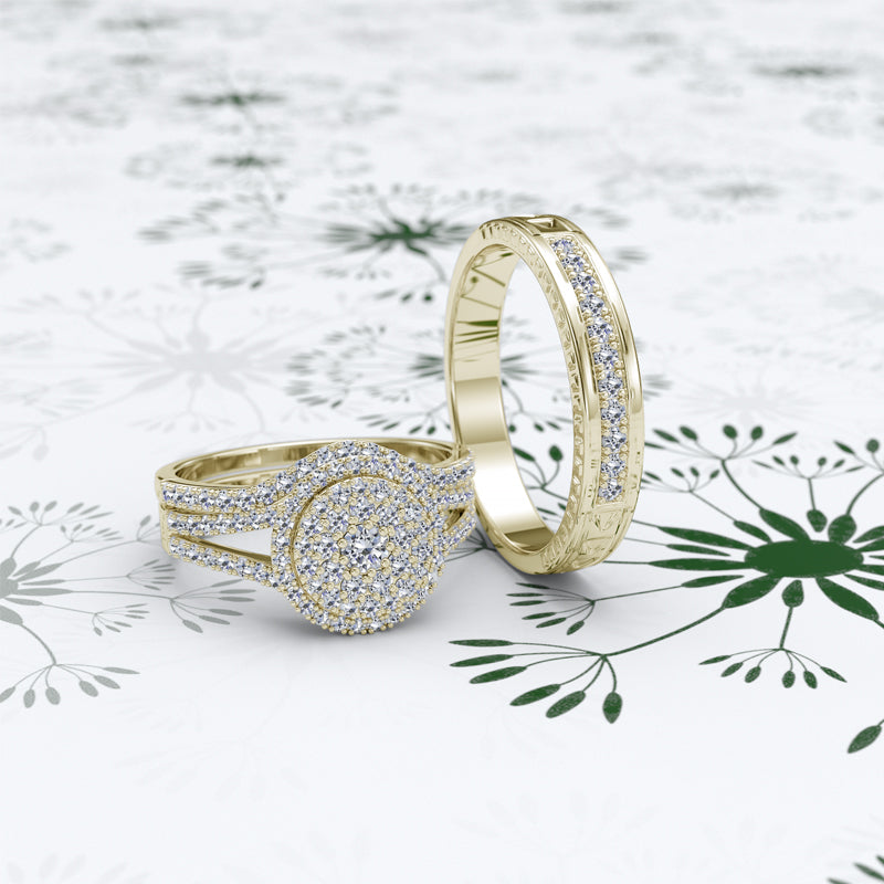 Round Cut Diamond Wedding Set - 04RG05