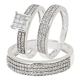 1 Carat Diamond Trio Wedding Set - 04RG07
