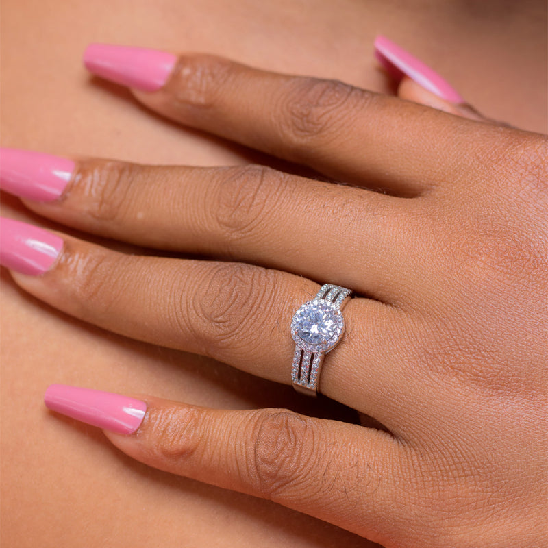 Sterling Silver Engagement Ring - 04SD15