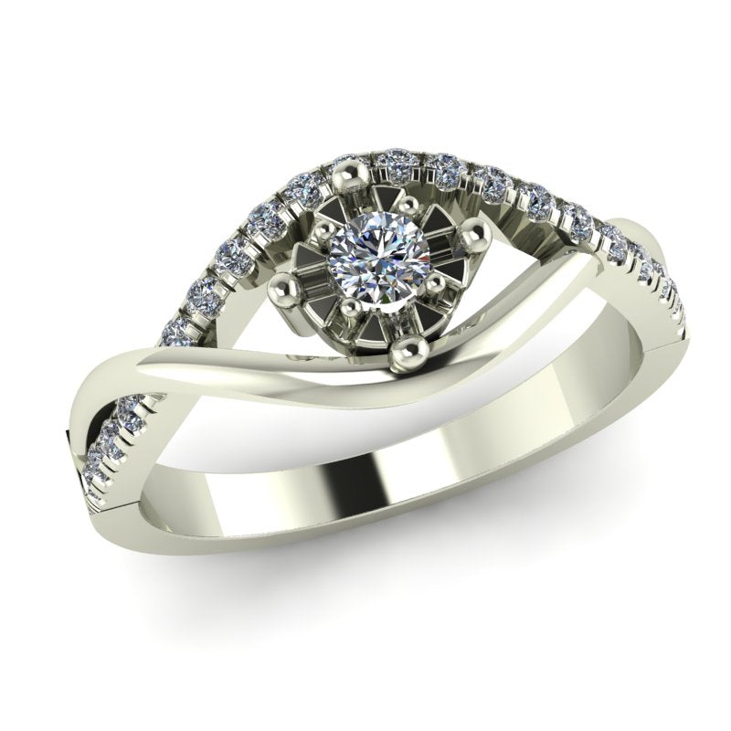 0.27ct Brilliant Diamond Infinity Gold Engagement Ring - 04US31