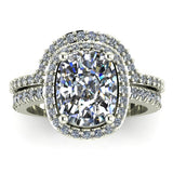 4.66ct Cushion Cut Gold Bridal Set - 04US46