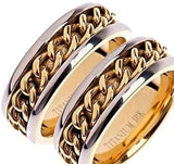 Titanium Wedding Ring Set 18k Gold Plated - 05AB02