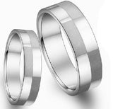 His & Hers Matching Set 6MM / 4MM Titanium bands - 05AB13
