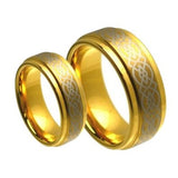 8MM/6MM Gold Tungsten Carbide Wedding Band - 05AB20