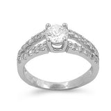 Sterling Silver Double Band Engagement Ring - 05AB28