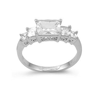 Five Stone Clear Cubic Zirconia Engagement Ring - 05AB30