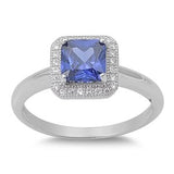 Square Tanzanite Cubic Zirconia Ring - 05AB31