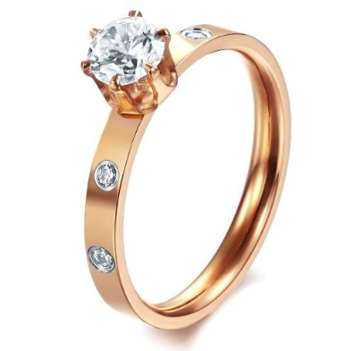 Titanium Engagement Ring (Tarnish Free and Life Warranty) - 05AB41