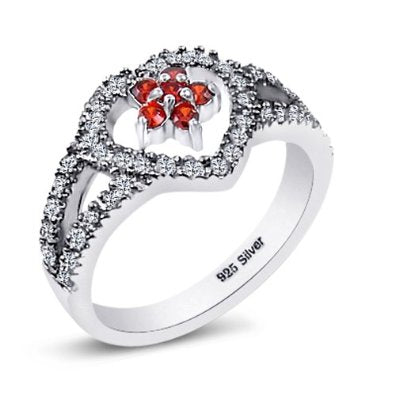 Ruby Flower Engagement Ring - 05AB57