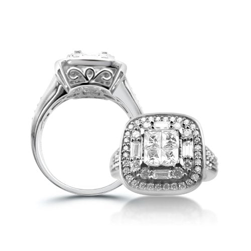 Sterling Silver Cubic Zirconia Engagement Ring - 05AB72