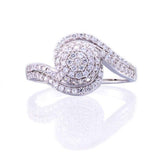 Clear Cubic Zirconia Circle Engagement Wedding Ring - 05AB74