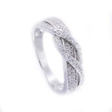 Cubic Zirconia Woven Engagement Wedding Ring - 05AB76