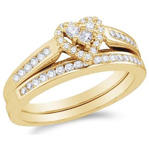10K White Gold Diamond Ladies Bridal Set