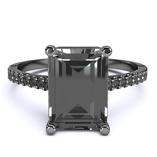 Black Rhodium Gold Engagement Ring - 05GG17
