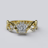 0.9ct Princess Cut Intertwined Gold Engagement Ring - 05GG24A