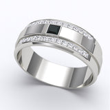 Gold with Onyx Wedding Band