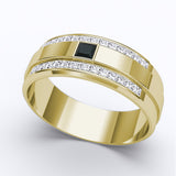 Gold with Onyx Wedding Band