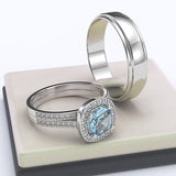 Gold with Aquamarine Complete Wedding Set - 05GG40