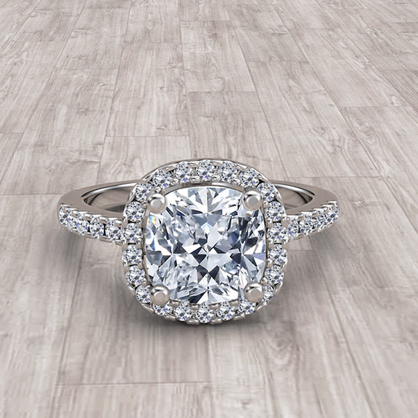 Cushion Cut Gold Engagement Ring - 05GG44