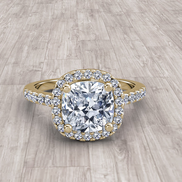 Cushion Cut Gold Engagement Ring - 05GG44