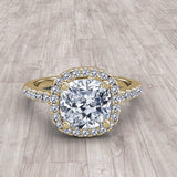 Cushion Cut Gold Engagement Ring - 05GG44