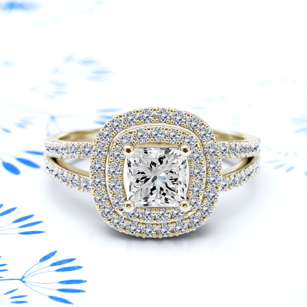 Princess Cut Gold Engagement Ring - 05GG83