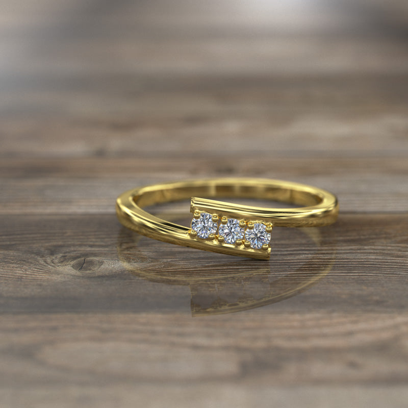 3 Stone Channel Set Round Diamond Engagement Ring - 05GG8