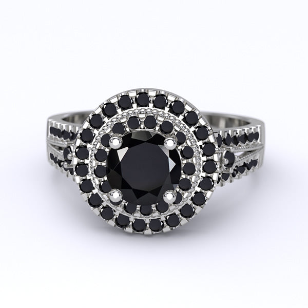 Black Onyx Gold Engagement Ring - 05GG92