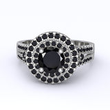 Black Onyx Gold Engagement Ring - 05GG92
