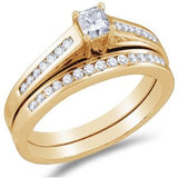 Yellow Gold Diamond Classic Traditional Ladies Bridal Set