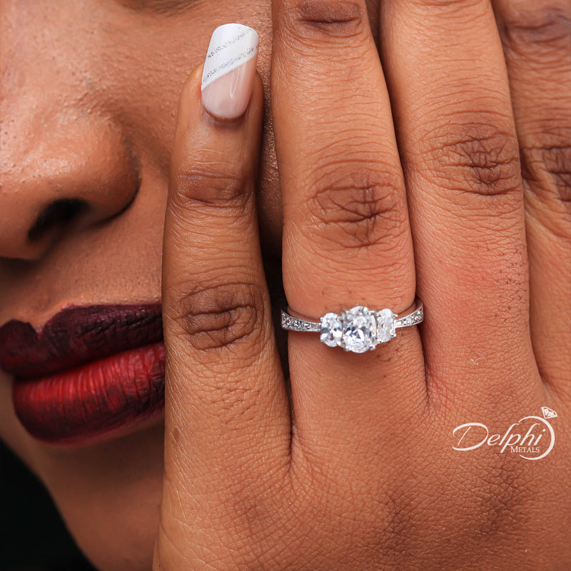 Oval Sterling Silver Engagement Ring - 06AS91