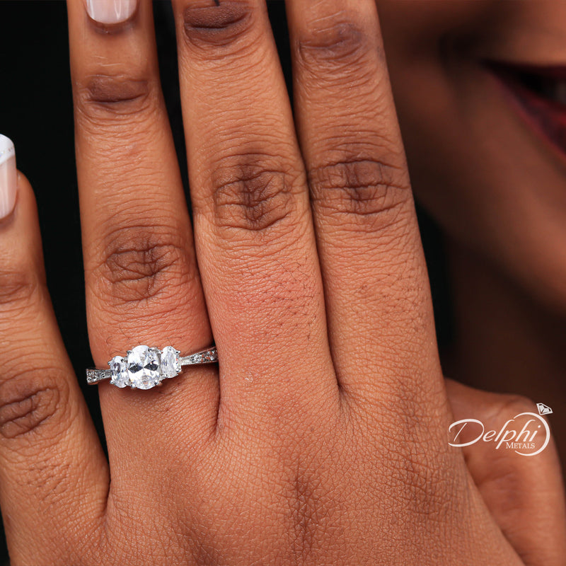 Oval Sterling Silver Engagement Ring - 06AS91