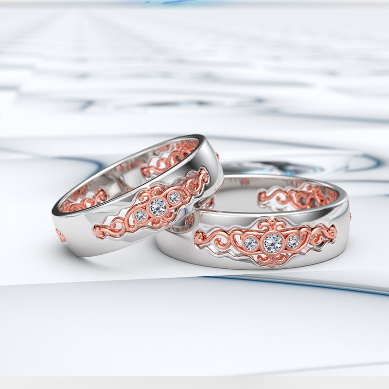 White with Rose Gold Wedding Bands - 06GG07