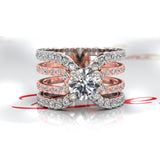 White/Rose Gold Split Shank Round Wedding Ring - 06GG47