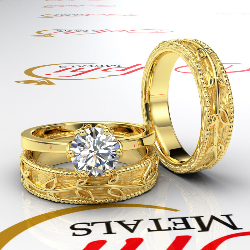 Gold Complete Leaf Style Wedding Set - 06GG48