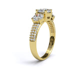 1.6ct Brilliant Diamond 3 stone Gold Engagement Ring  - 06GG57